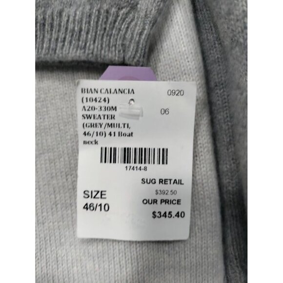 NWT BIANCALANCIA Color Block Oversized Cashmere blend Round Neck Sweater 46/10 - Picture 11 of 13